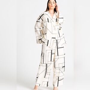 NWT Eloquii Wide Leg Geometric Dress Pants 16